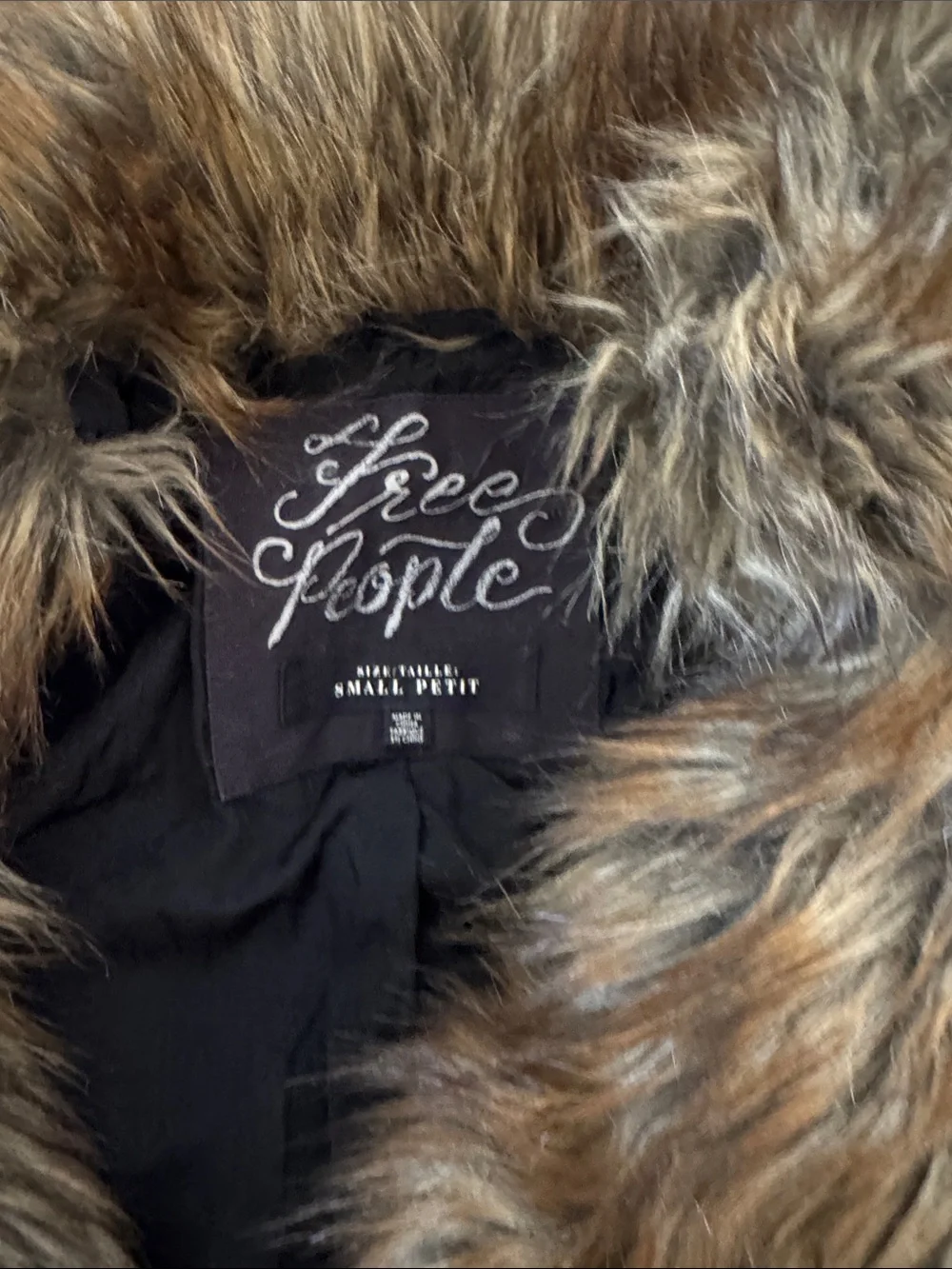 Free People Faux Fur Teddy Jacket in Multi Brown Tones